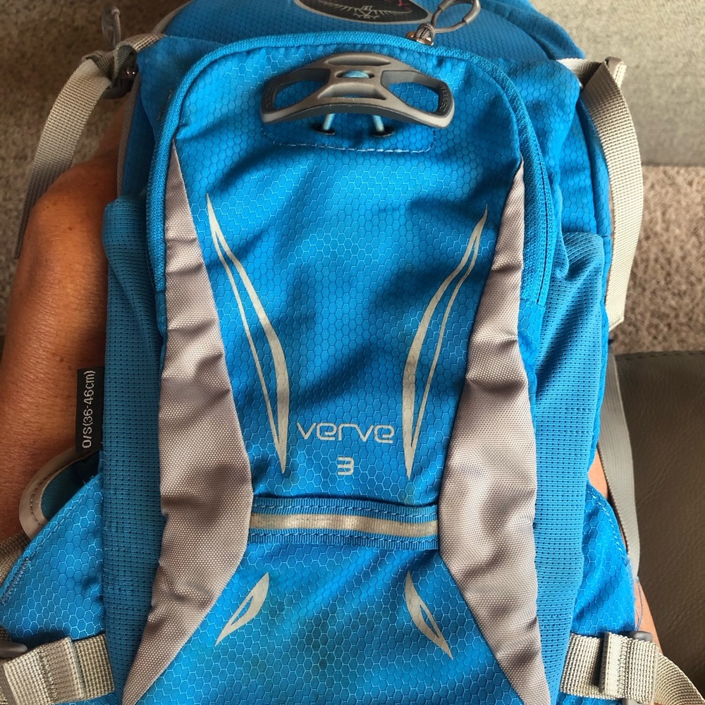 OSPREY Blue and Gray Backpack women’s hydration hike bike (no bladder)